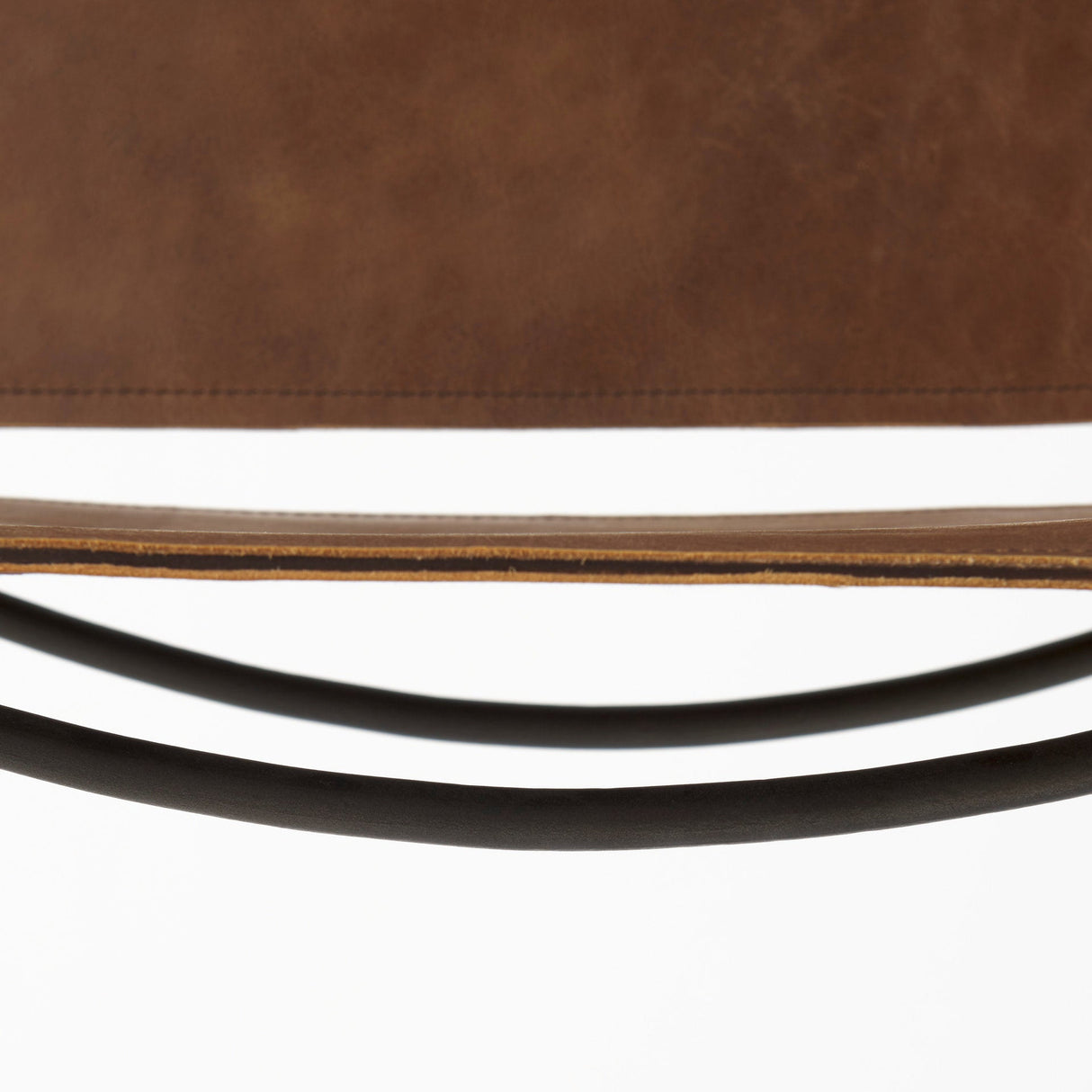 Berbick Medium Brown Leather W/ Iron Frame Counter Stool by Mercana at Eve Furniture