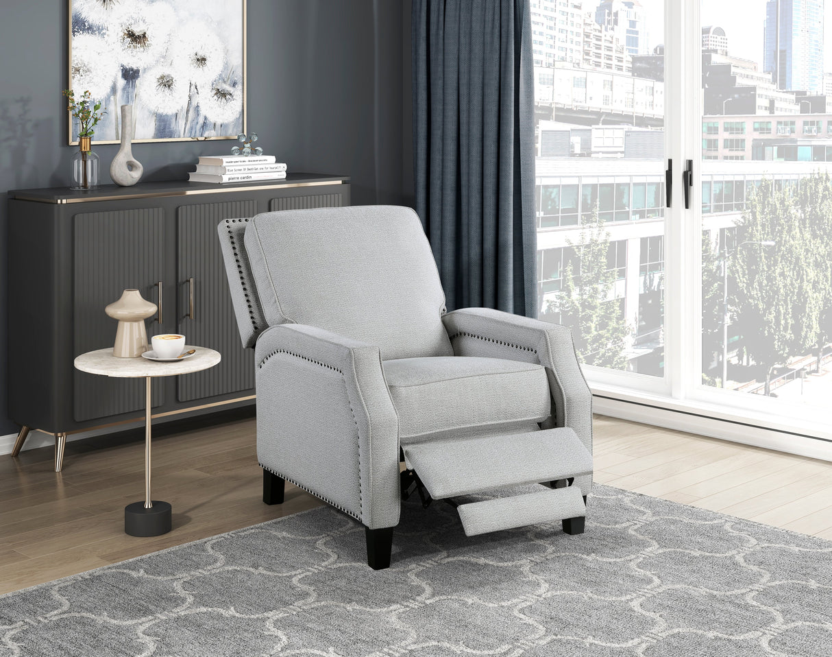 Berenson Gray Push Back Reclining Chair by Homelegance at Eve Furniture