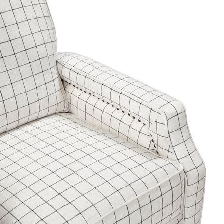 Berenson Off-white/Black Plaid Pattern Push Back Reclining Chair by Homelegance at Eve Furniture