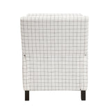 Berenson Off-white/Black Plaid Pattern Push Back Reclining Chair