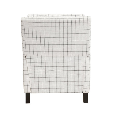 Berenson Off-white/Black Plaid Pattern Push Back Reclining Chair by Homelegance at Eve Furniture