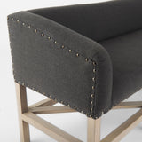 Bergen 60.0L x 19.0W x 25.5H Dark Gray Fabric W/ Light Brown Wooden Base Accent Bench by Mercana at Eve Furniture