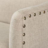 Bergen 60L x 19W Beige Fabric Covered Seat W/Brown Wood Frame Accent Bench by Mercana at Eve Furniture