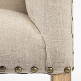 Bergen Beige Fabric Covered Seat W/Brown Wood Frame Accent Bench by Mercana at Eve Furniture