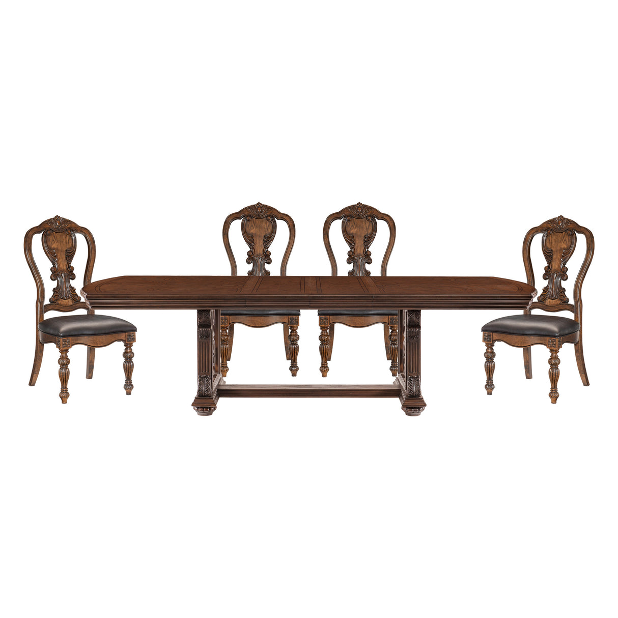 Bergen Dark Oak Dining Set by Homelegance at Eve Furniture