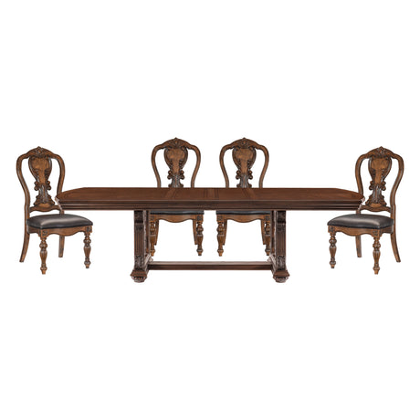 Bergen Dark Oak Dining Set by Homelegance at Eve Furniture