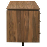 Berhalter Walnut Black 6-Drawer Double Pedestal File Computer Desk by Coaster at Eve Furniture