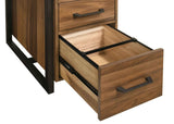 Berhalter Walnut Black 6-Drawer Double Pedestal File Computer Desk by Coaster at Eve Furniture