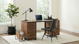 Berhalter Walnut Black 6-Drawer Double Pedestal File Computer Desk by Coaster at Eve Furniture