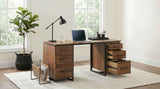 Berhalter Walnut Black 6-Drawer Double Pedestal File Computer Desk by Coaster at Eve Furniture