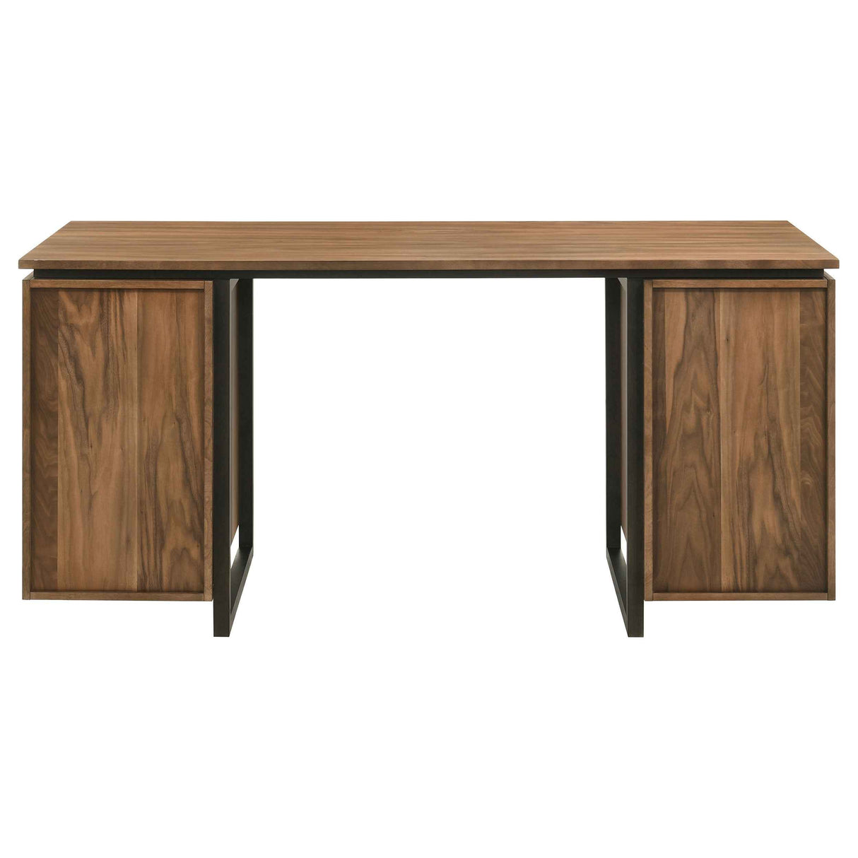 Berhalter Walnut Black 6-Drawer Double Pedestal File Computer Desk by Coaster at Eve Furniture