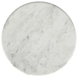 Berkeley White and Brown Round Marble Top Side Table by Coaster at Eve Furniture