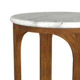 Berkeley White and Brown Round Marble Top Side Table by Coaster at Eve Furniture