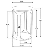 Berkeley White and Brown Round Marble Top Side Table by Coaster at Eve Furniture