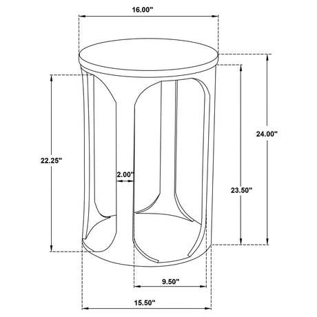 Berkeley White and Brown Round Marble Top Side Table by Coaster at Eve Furniture