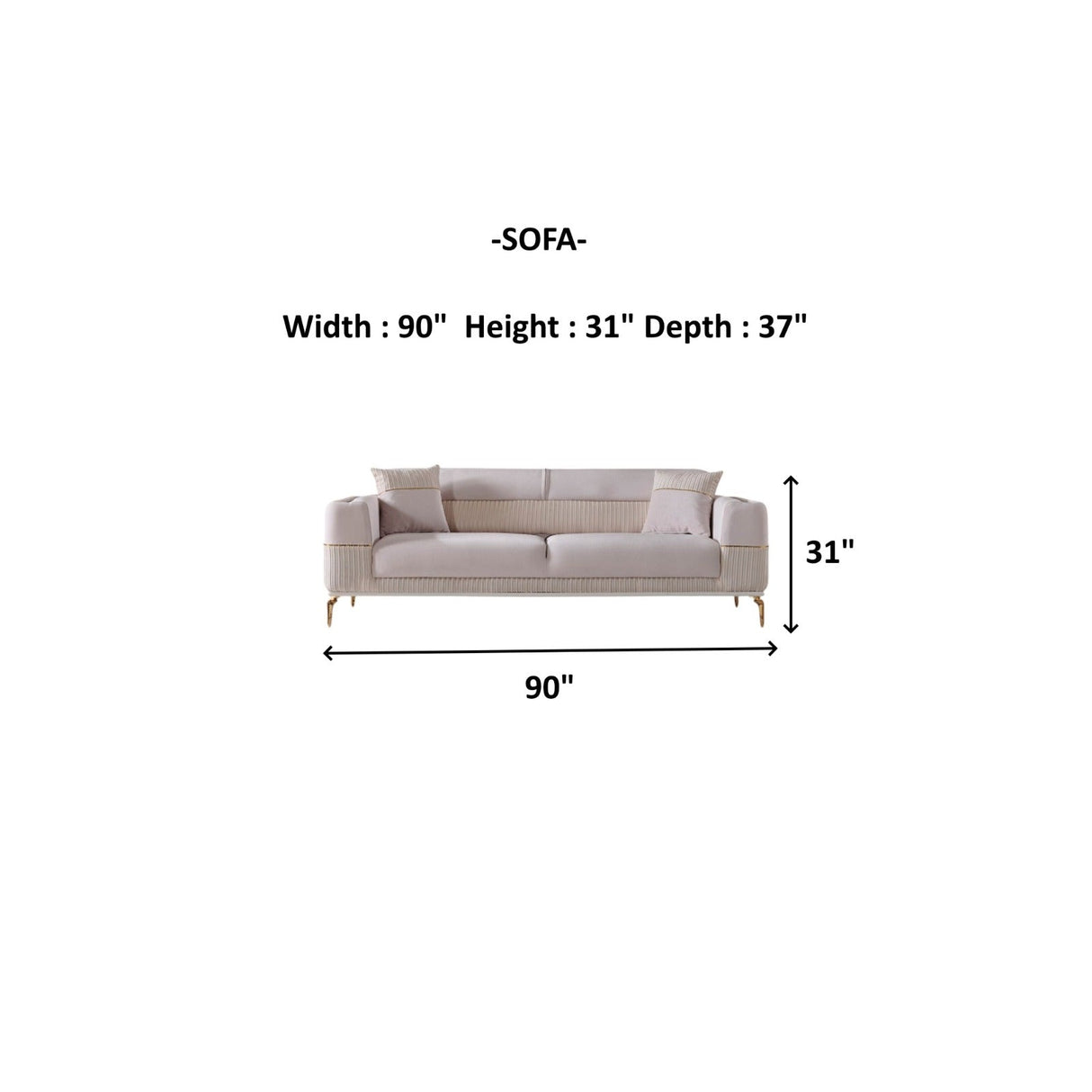 Berlin Beige 3-pieces (Sofa & Loveseat & Chair)Livingroom Set by Furnia at Eve Furniture
