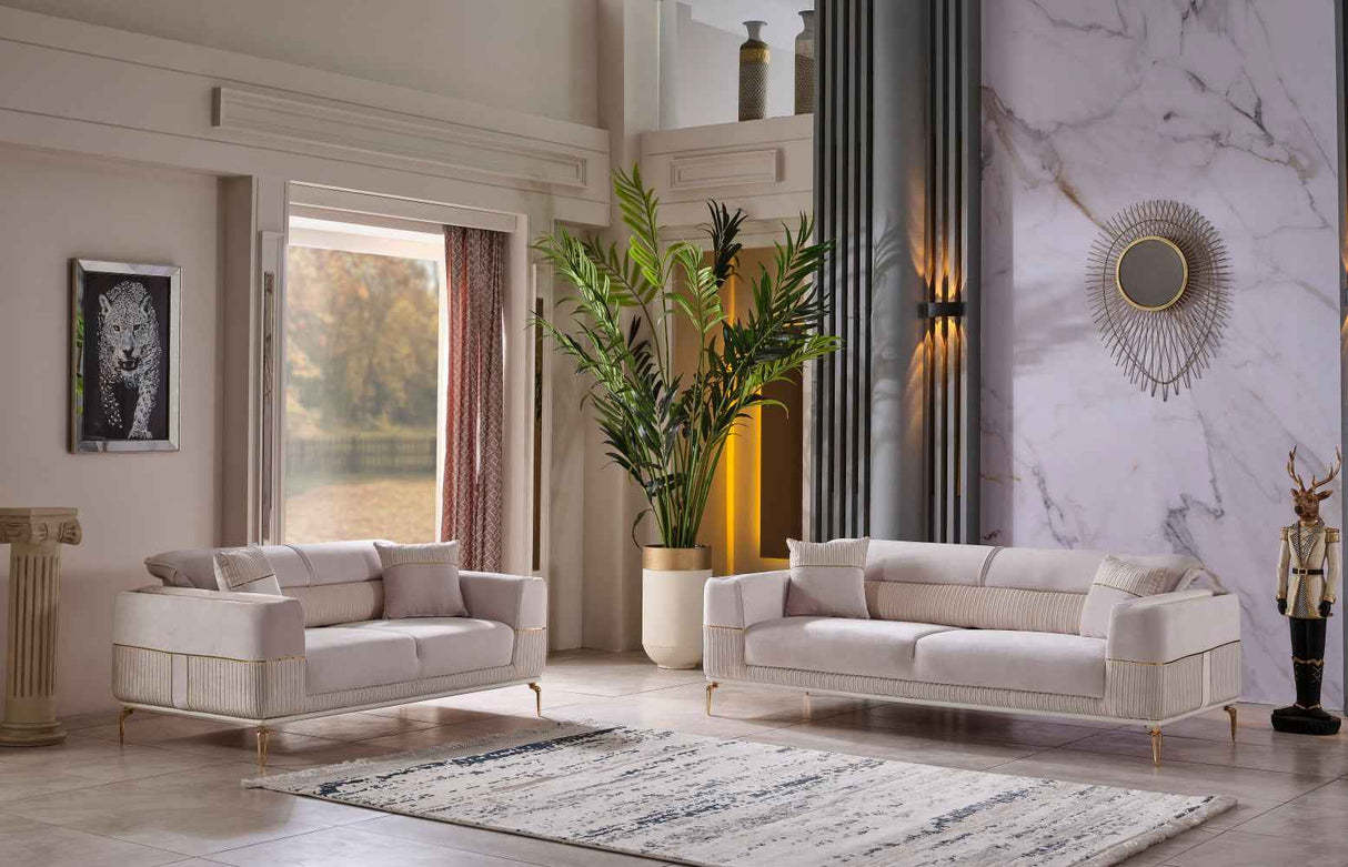 Berlin Beige 3-pieces (Sofa & Loveseat & Chair)Livingroom Set