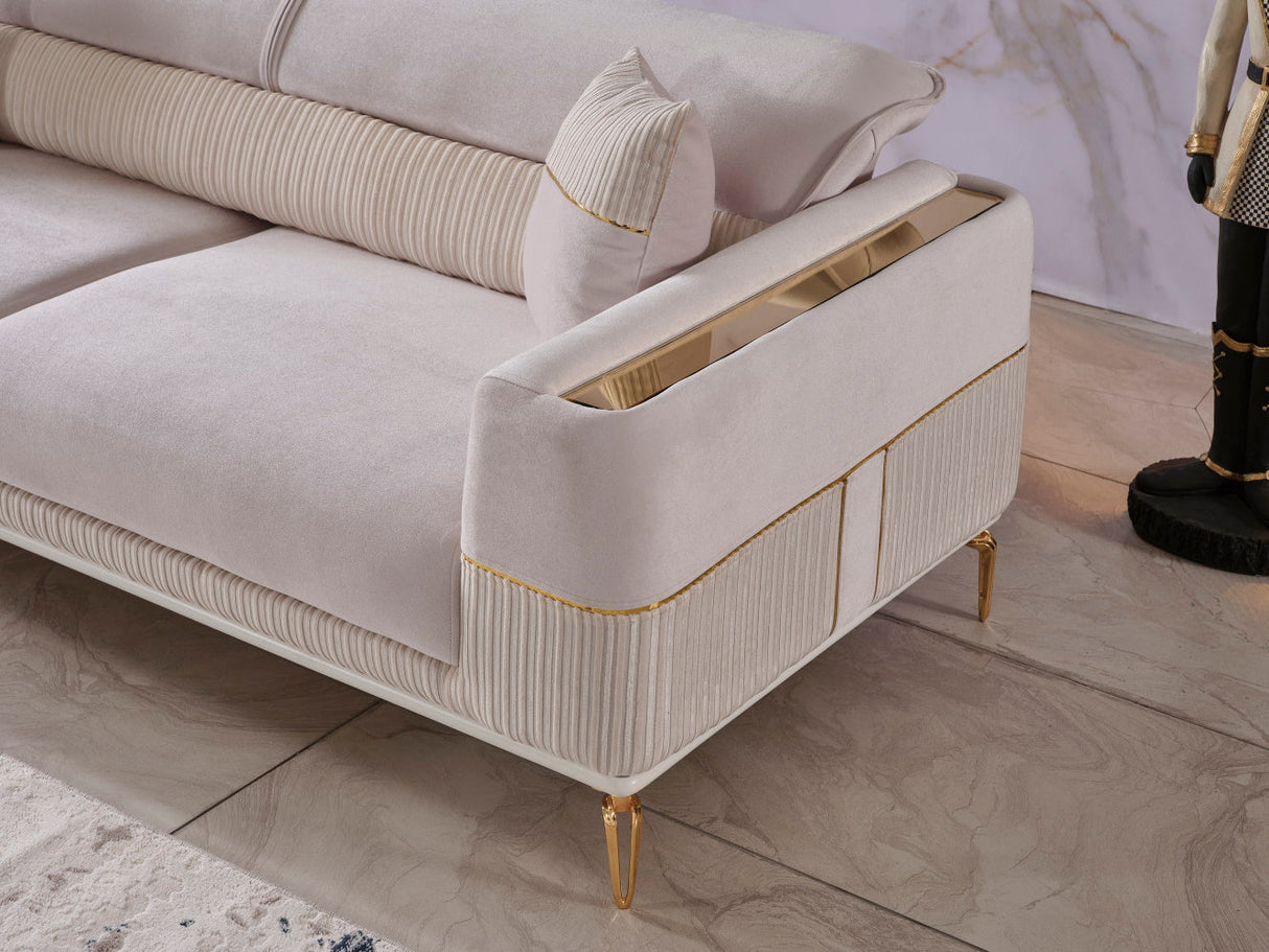 Berlin Beige 3-pieces (Sofa & Loveseat & Chair)Livingroom Set by Furnia at Eve Furniture