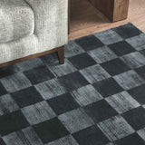 Berlin Check Ink Blue Rug by Classic Home at Eve Furniture