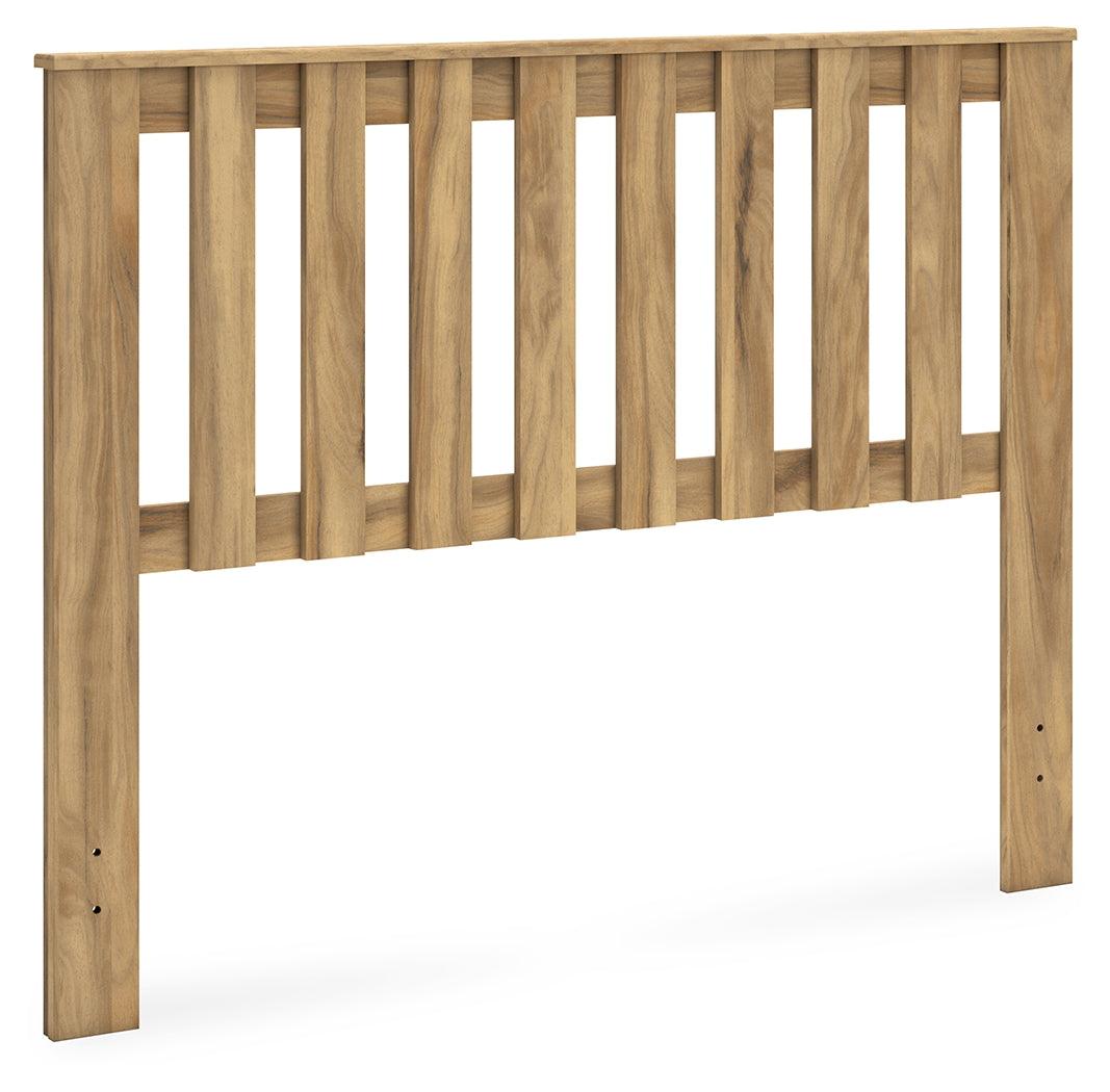 Bermacy Full Panel Headboard with Dresser and Nightstand in Light Brown by Ashley at Eve Furniture