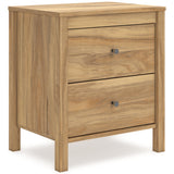 Bermacy Full Panel Headboard with Dresser and Nightstand in Light Brown by Ashley at Eve Furniture