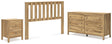 Bermacy Full Panel Headboard with Dresser and Nightstand in Light Brown by Ashley at Eve Furniture
