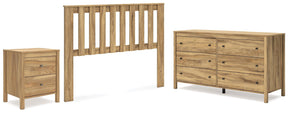 Bermacy Full Panel Headboard with Dresser and Nightstand in Light Brown by Ashley at Eve Furniture