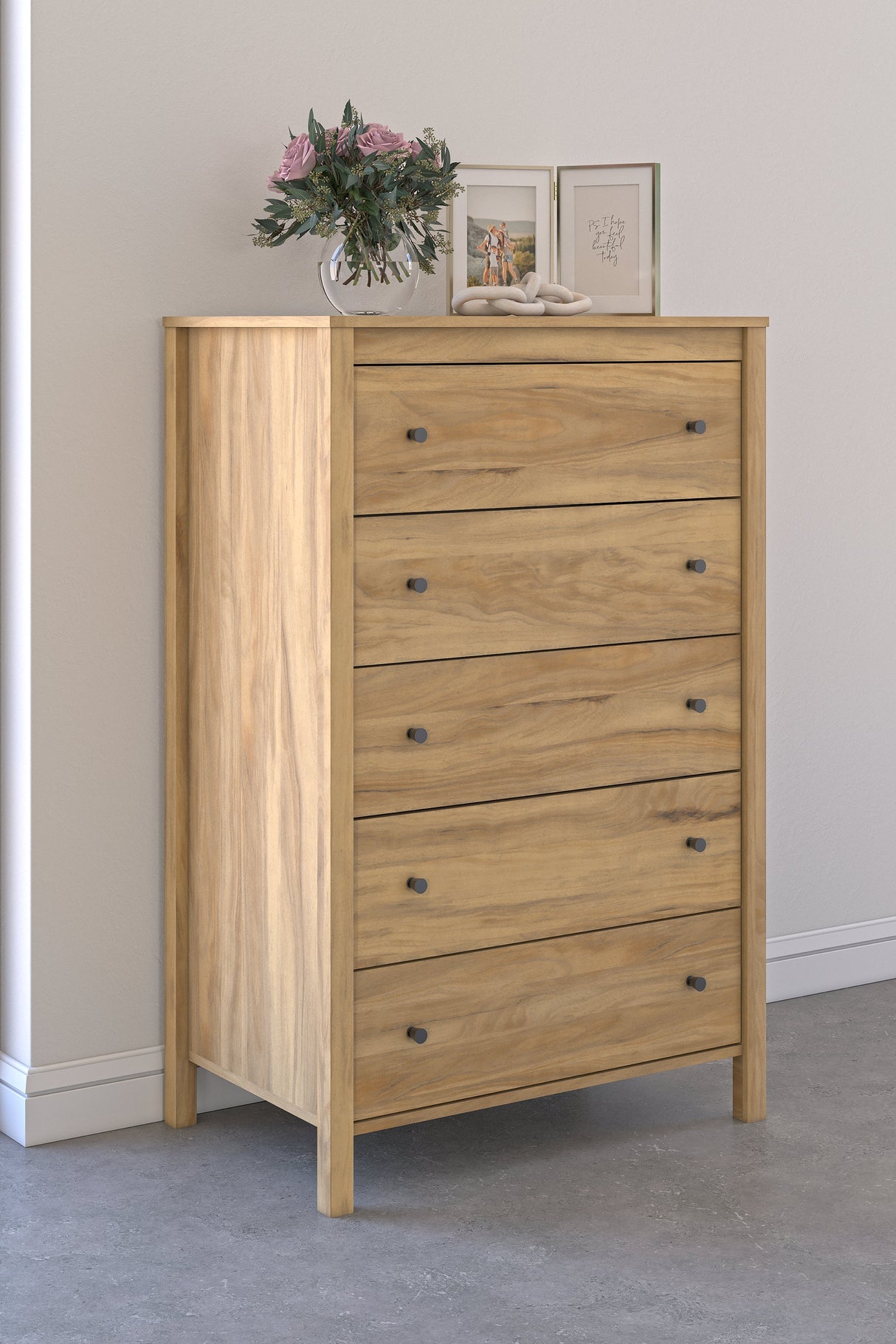 Bermacy Light Brown Chest of Drawers