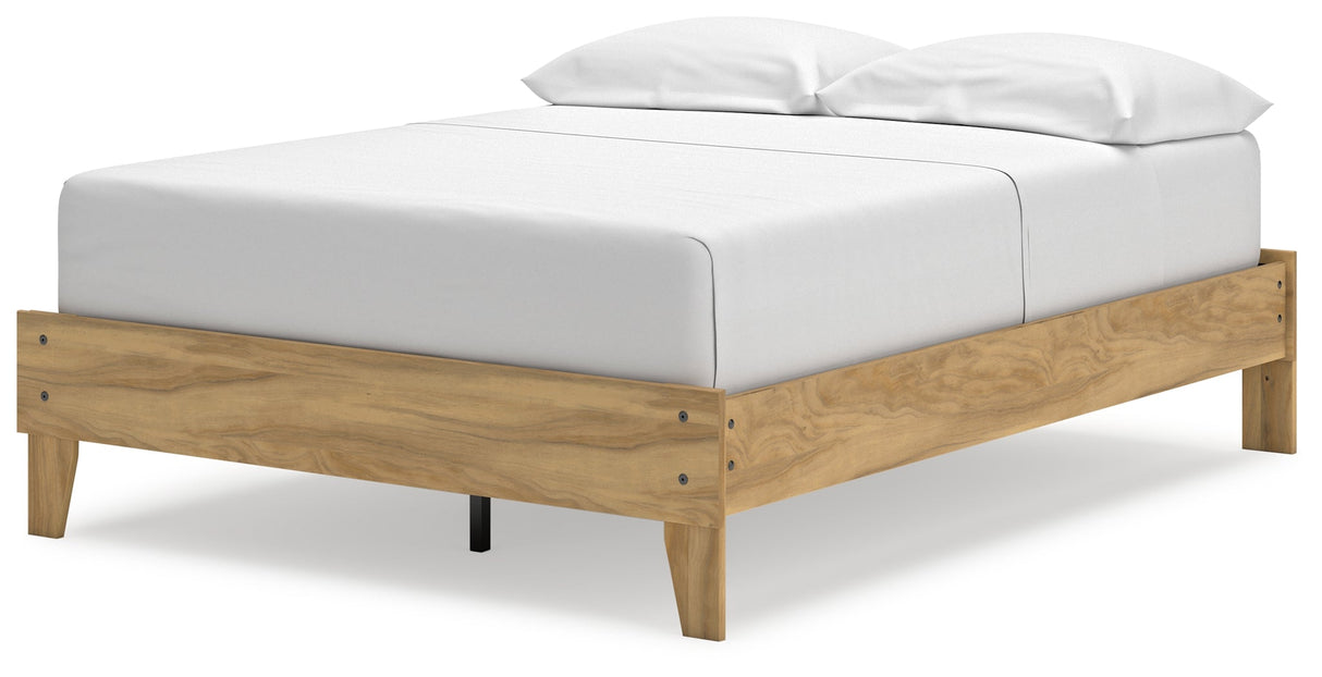 Bermacy Light Brown Full Platform Base Bed by Ashley at Eve Furniture