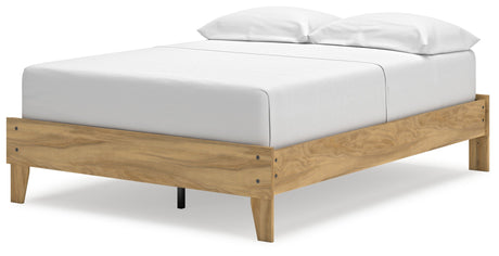 Bermacy Light Brown Full Platform Base Bed by Ashley at Eve Furniture