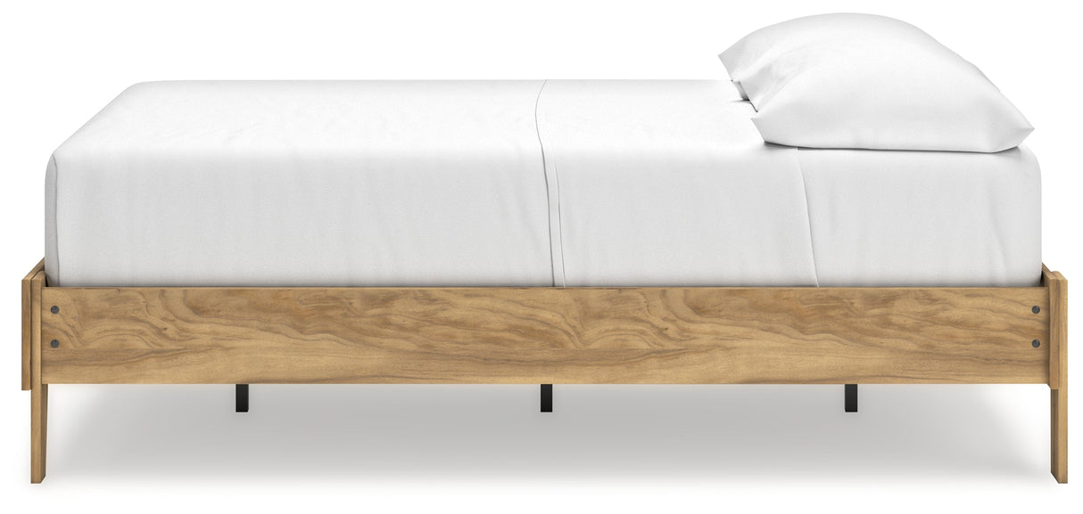 Bermacy Light Brown Full Platform Base Bed by Ashley at Eve Furniture