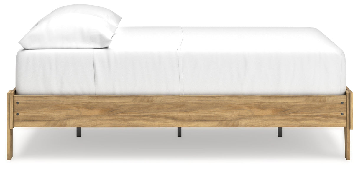 Bermacy Light Brown Full Platform Base Bed by Ashley at Eve Furniture