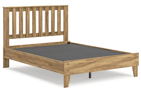 Bermacy Light Brown Full Slat Platform Bed by Ashley at Eve Furniture