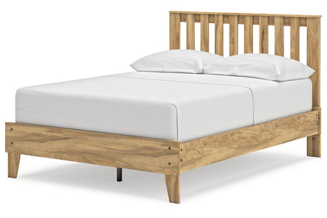 Bermacy Light Brown Full Slat Platform Bed by Ashley at Eve Furniture