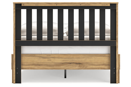 Bermacy Light Brown Full Slat Platform Bed by Ashley at Eve Furniture
