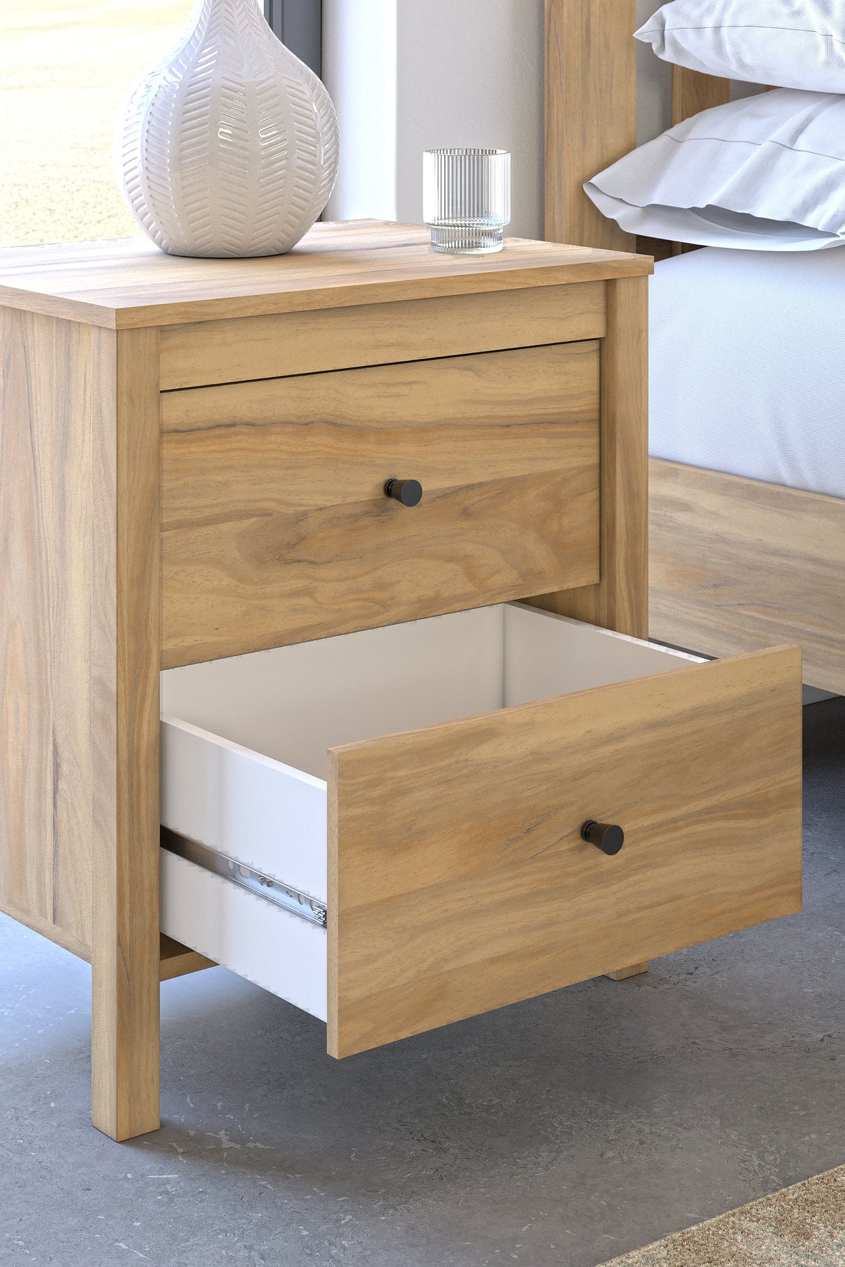 Bermacy Light Brown Nightstand