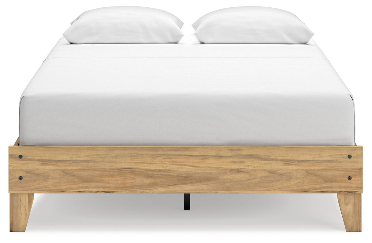 Bermacy Light Brown Queen Platform Base Bed by Ashley at Eve Furniture