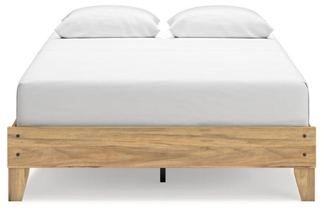 Bermacy Light Brown Queen Platform Base Bed by Ashley at Eve Furniture