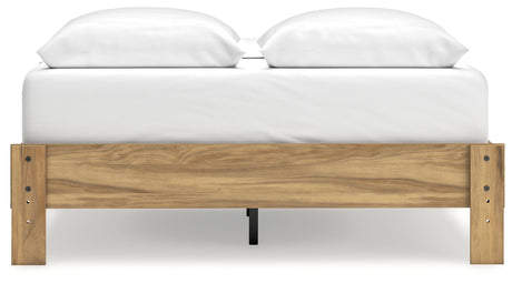 Bermacy Light Brown Queen Platform Base Bed by Ashley at Eve Furniture