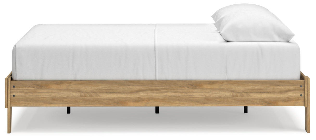 Bermacy Light Brown Queen Platform Base Bed by Ashley at Eve Furniture