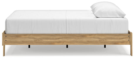 Bermacy Light Brown Queen Platform Base Bed by Ashley at Eve Furniture