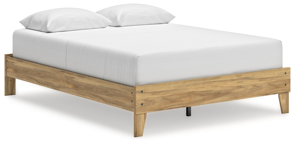 Bermacy Light Brown Queen Platform Bed