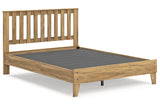 Bermacy Light Brown Queen Slat Platform Bed by Ashley at Eve Furniture