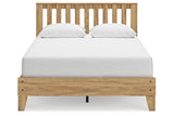 Bermacy Light Brown Queen Slat Platform Bed by Ashley at Eve Furniture