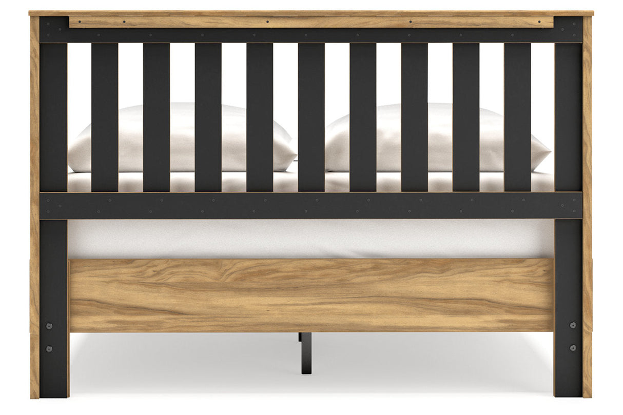 Bermacy Light Brown Queen Slat Platform Bed by Ashley at Eve Furniture