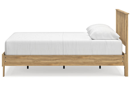 Bermacy Light Brown Queen Slat Platform Bed by Ashley at Eve Furniture