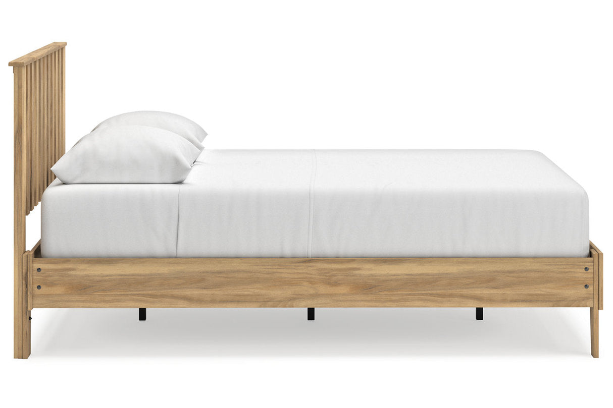 Bermacy Light Brown Queen Slat Platform Bed by Ashley at Eve Furniture