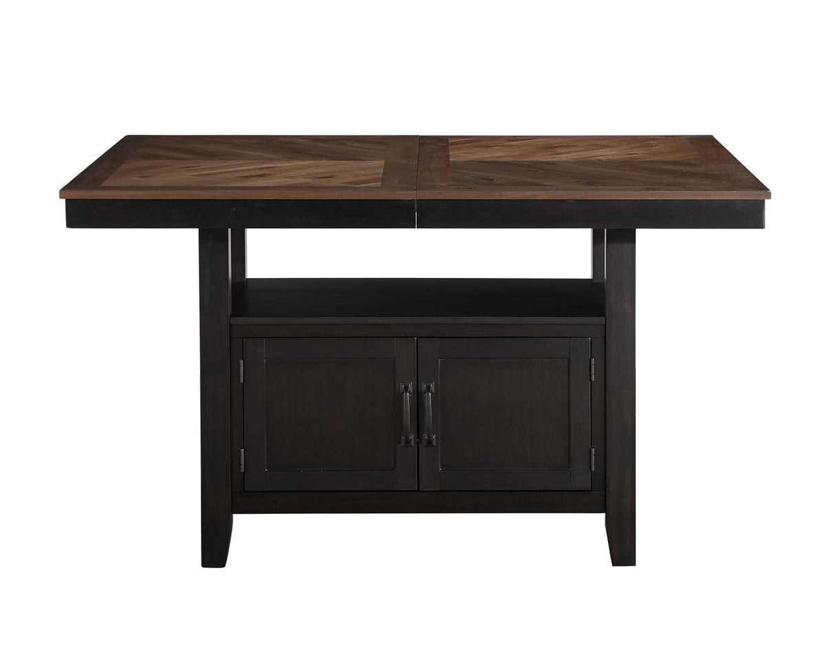 Bermuda 60-80″ Storage Counter Table with 20″ Leaf