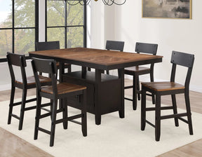 Bermuda Black/Dark Acacia Counter Height Dining Set by Steve Silver at Eve Furniture