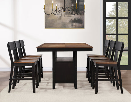 Bermuda Black/Dark Acacia Counter Height Dining Set by Steve Silver at Eve Furniture